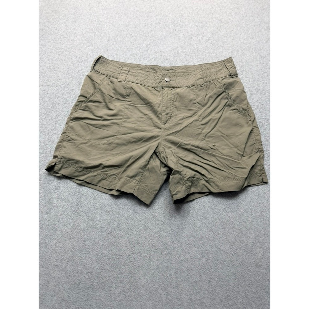 Columbia Omni-Dry Khaki Hiking Shorts Womens Size 14 Tan Nylon Outdoor Trail